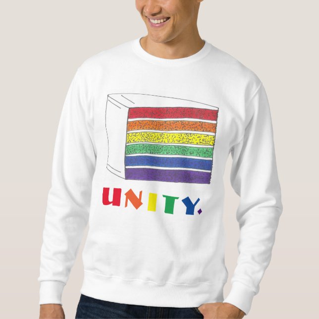 UNITY Rainbow Cake Slice Pride Sweatshirt (Framsida)