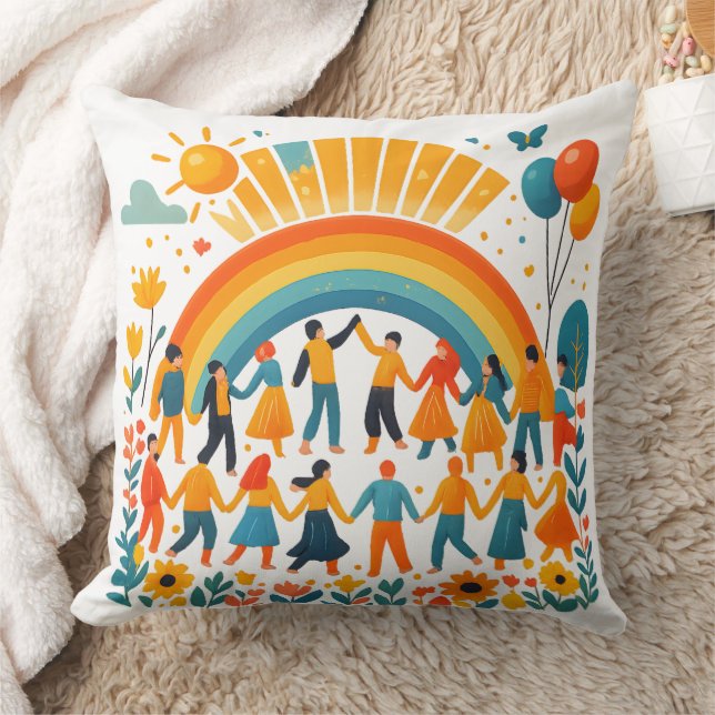 Unity Rainbow Community Decorative Pillow Kudde (Filt)