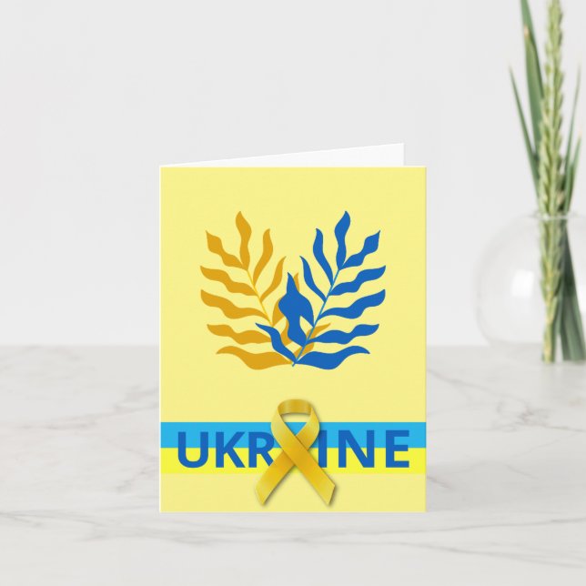 Unity Ribbon för Ukrainas fredskort Kort (Framsida)
