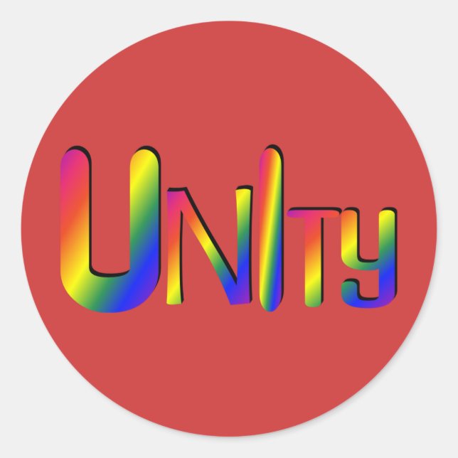 UnIty Stickers Runt Klistermärke (Framsida)
