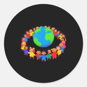 Unity Värld runt - Kids Holding Händer Glol P Klistermärke