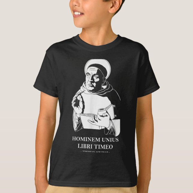 Unius Libri Philosopher Thomas Aquinas Quote T Shirt (Framsida)