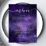 Universa stjärnor. Lilans nattskript bröllop Meny<br><div class="desc">Lila space night bröllop-menyn med modernt skript. Lämpligt för födelsedag,  årsdag och andra party. Kontakta mig om du behöver fler artiklar.</div>