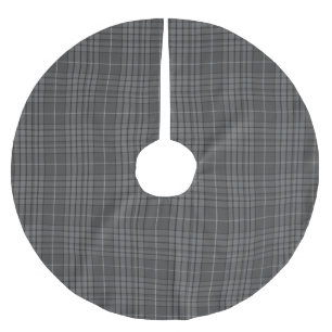 Universal Grått Granite Tartan Play Julgransmatta Borstad Polyester