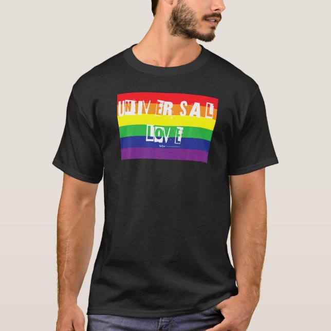 Universal Kärlek Gay pride Regbow Ord 1 T Shirt (Framsida)
