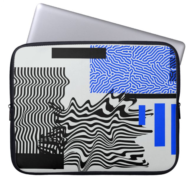Universal Modern Geometric Shapes Set Chaotic Gli Laptop Fodral (Framsidan)