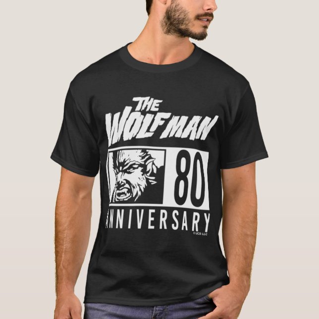 Universal Monsters Artist Serieshe Wolfman 80 Anni T Shirt (Framsida)