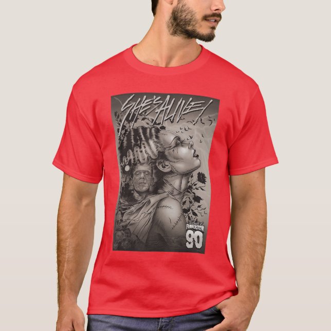 Universal Monsters Bride of Frankenstein 90-årsjub T Shirt (Framsida)