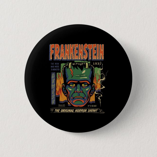 Universal Monsters Frankenstein Vintage Halloween Knapp (Framsida)