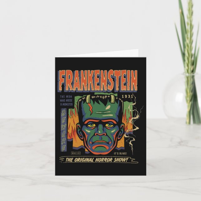 Universal Monsters Frankenstein Vintage Halloween Kort (Framsida)