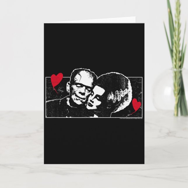 Universal Monsters Valentines Day Frankenstein And Kort (Framsida)