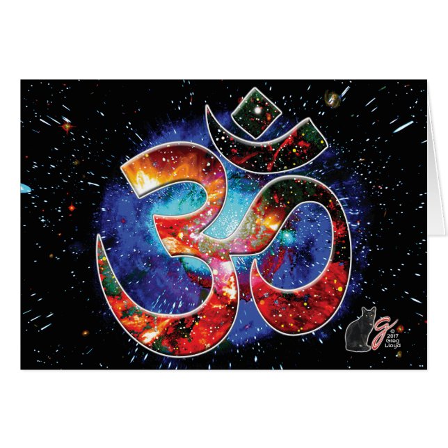 Universal OM Asana Hälsningskort (Framsidan Horizontal)