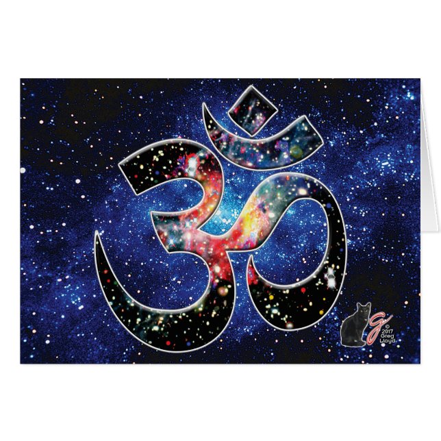 Universal OM Dhyana Hälsningskort (Framsidan Horizontal)