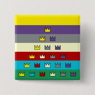 Universal Patriarch Flagga Crowned Button Knapp