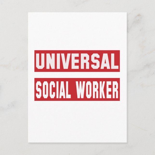 Universal Social Worker. Vykort (Framsida)
