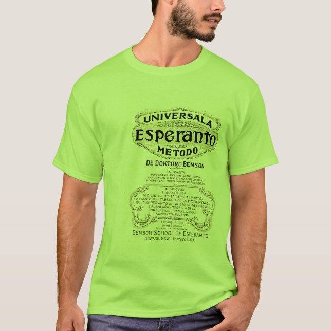 Universala Esperanto Metodo de Doktoro Benson Tee Shirt (Framsida)