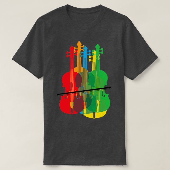 Universalfärgade violiner födelsedag för musiker t shirt (Design framsida)