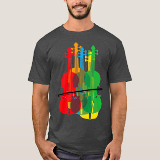 Universalfärgade violiner födelsedag för musiker t shirt