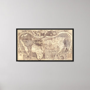 Universalis Cosmographia av M. Waldseemuller 1507 Canvastryck