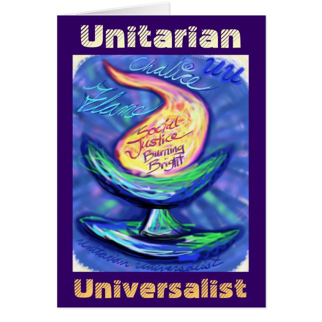 Universalist bägare för Unitarian Hälsningskort (Framsidan)