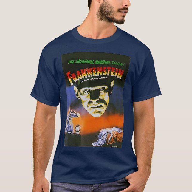 Universalmonster Distress Frankenstein Movie T Shirt (Framsida)
