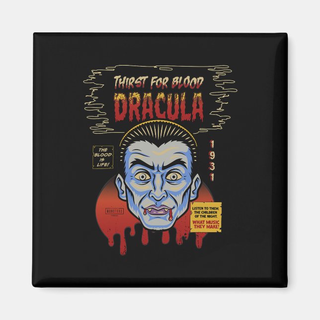 Universalmonster Dracula Vintage Halloween-mask Magnet (Framsidan)