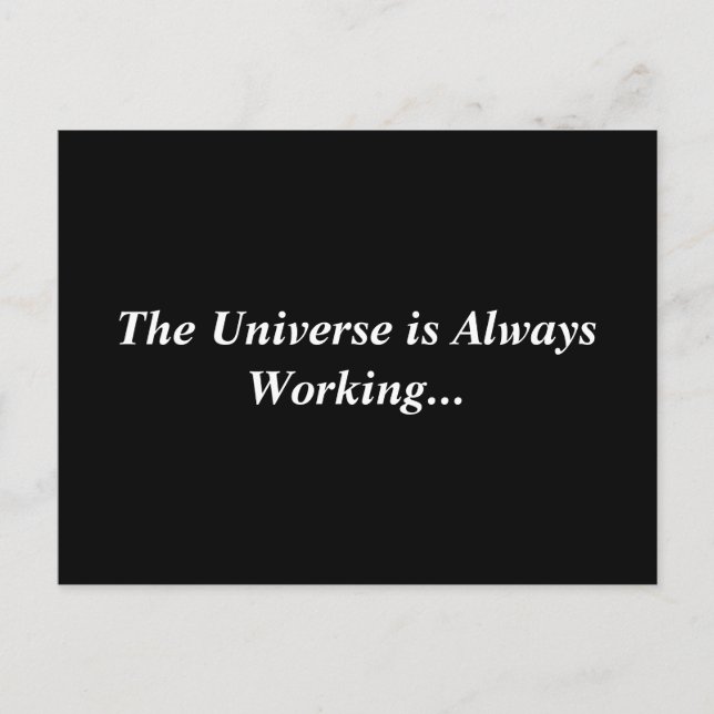 Universe arbetar alltid vykort (Framsida)