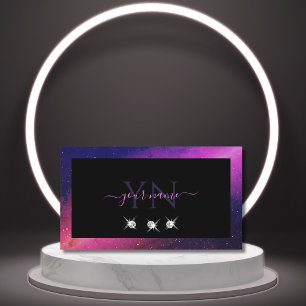 Universe Black Blue Rosa Gnistra Jewels Monogram Visitkort