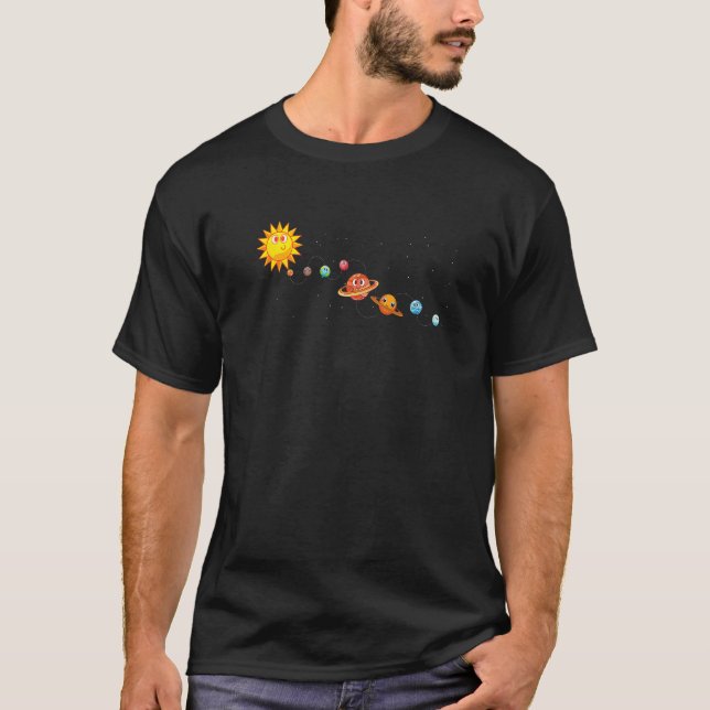 Universe Cute Planets Science Rymden Astronom T Shirt (Framsida)