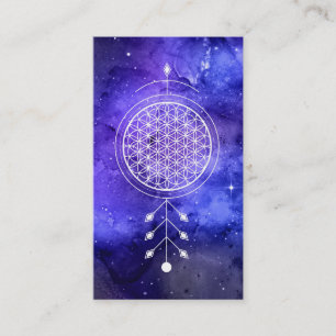 *~* Universe Flower of Life Astrology Reiki Yoga Visitkort