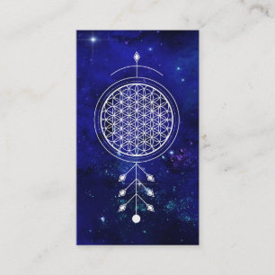 *~* Universe Flower of Life Yoga Astrology Reiki Visitkort