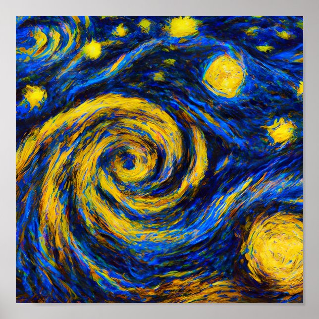 Universe Galaxy i Van Gogh Stil Poster (Framsidan)