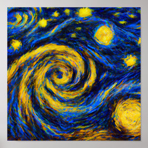 Universe Galaxy i Van Gogh Stil Poster