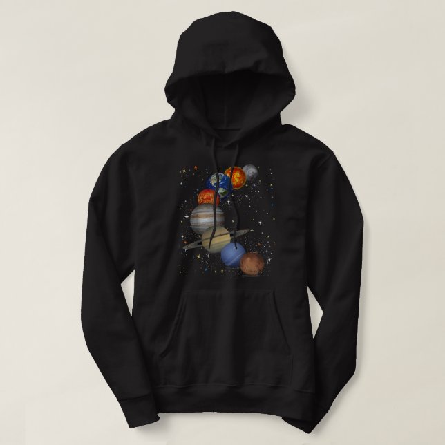 Universe Galaxy Planets Sol Astronomy Rymden Hoodie (Design framsida)