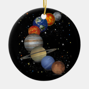 Universe Galaxy Planets Sol Astronomy Rymden Julgransprydnad Keramik