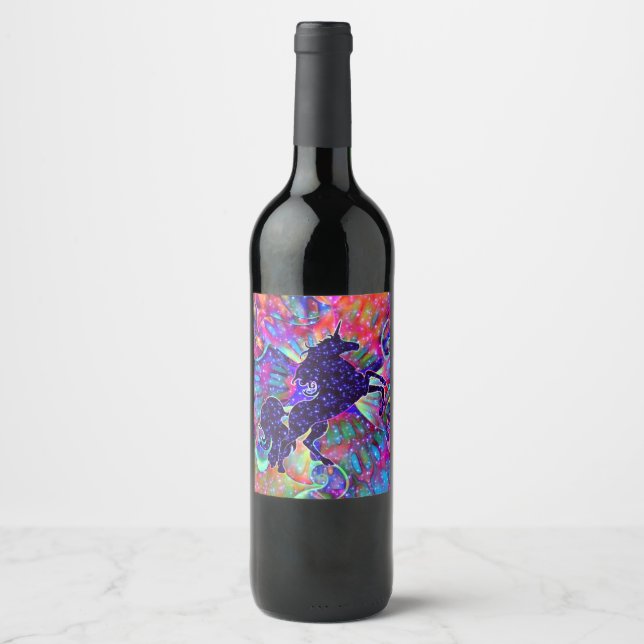 UNIVERSE Multifärgat Vinflaska Etikett (Framsida)