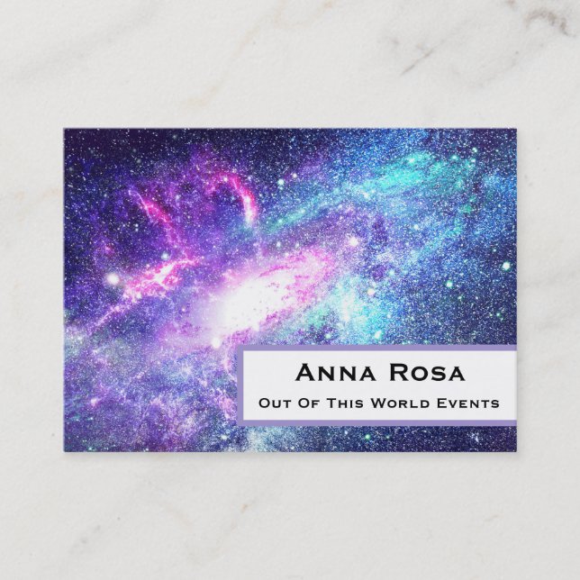 ** Universe Nebula Galaxy Cosmic Space Visitkort (Framsida)