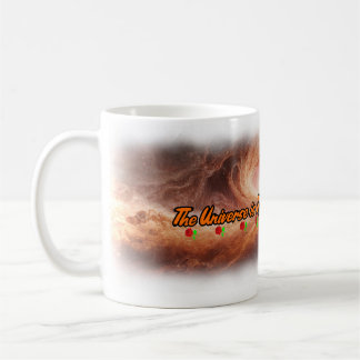 Universe, Poetry och Kärlek på en vit keramik Kaffemugg