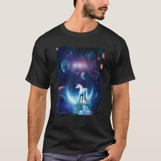 Universe Space Random Galaxy Graphics Unicorn in t Shirt