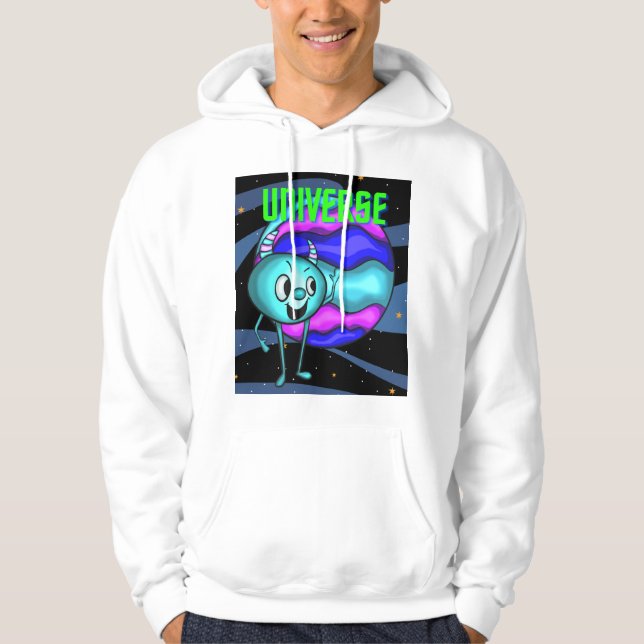 UNIVERSE UFO OCH PLANET HOODIE (Framsida)