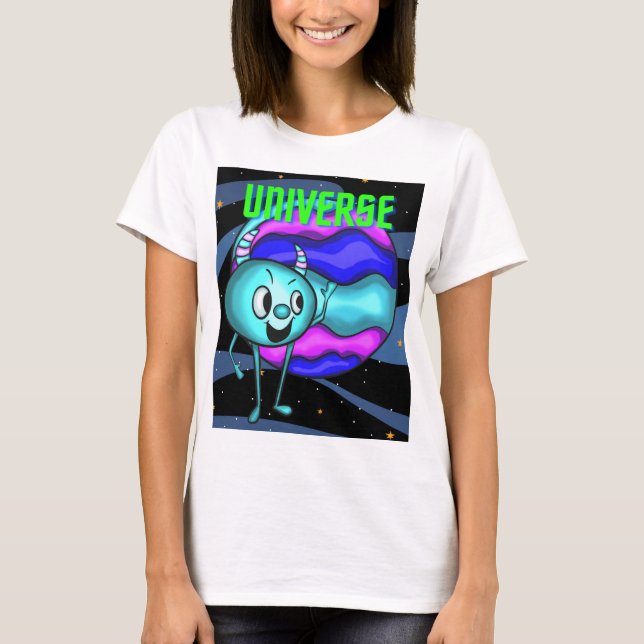 UNIVERSE UFO OCH PLANET T SHIRT (Framsida)
