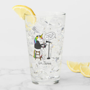 Universe Unicorn Reading Poetry Funny Glass Kopp