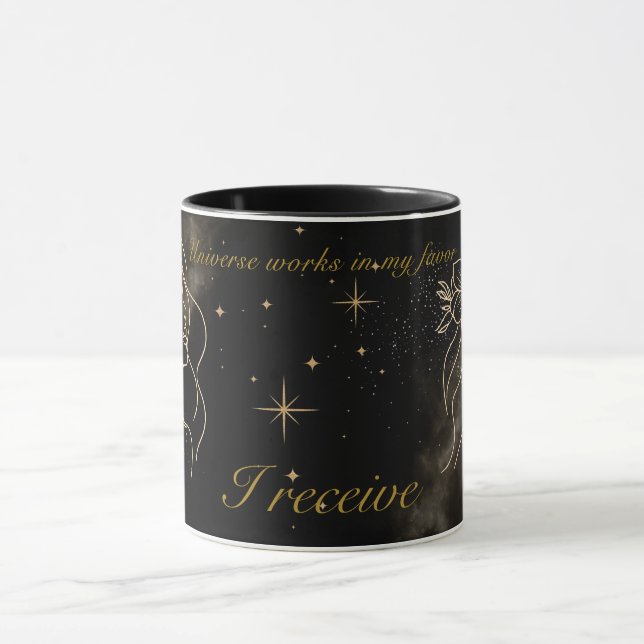 "Universe Works in My Favor"-bekräftelse Mugg (Center)