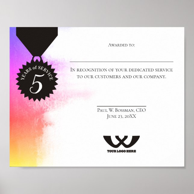 Universell årsdag för anställda poster (Framsidan)