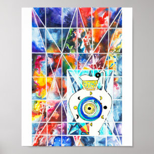 Universell fastsatt glas poster