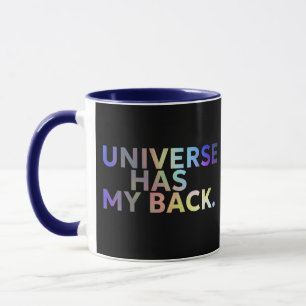 Universell har min baksida svart och blå mugg