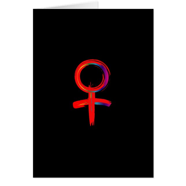 Universell kvinnlig symbol för kvinnor hälsningskort (Framsidan)