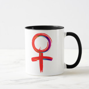 Universell kvinnlig symbol för kvinnor mugg