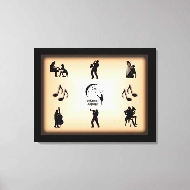 Universell Language Music Design Canvastryck (Framsida)