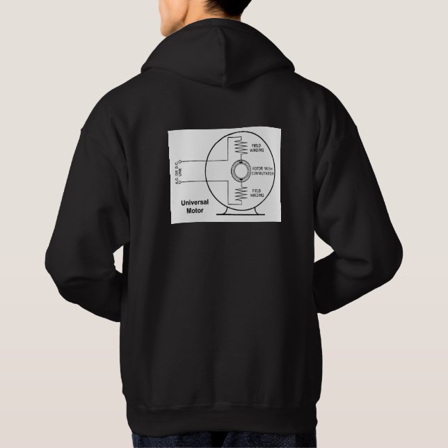 Universell motorledningsdiagram på baksidan av hoo hoodie (Baksida)